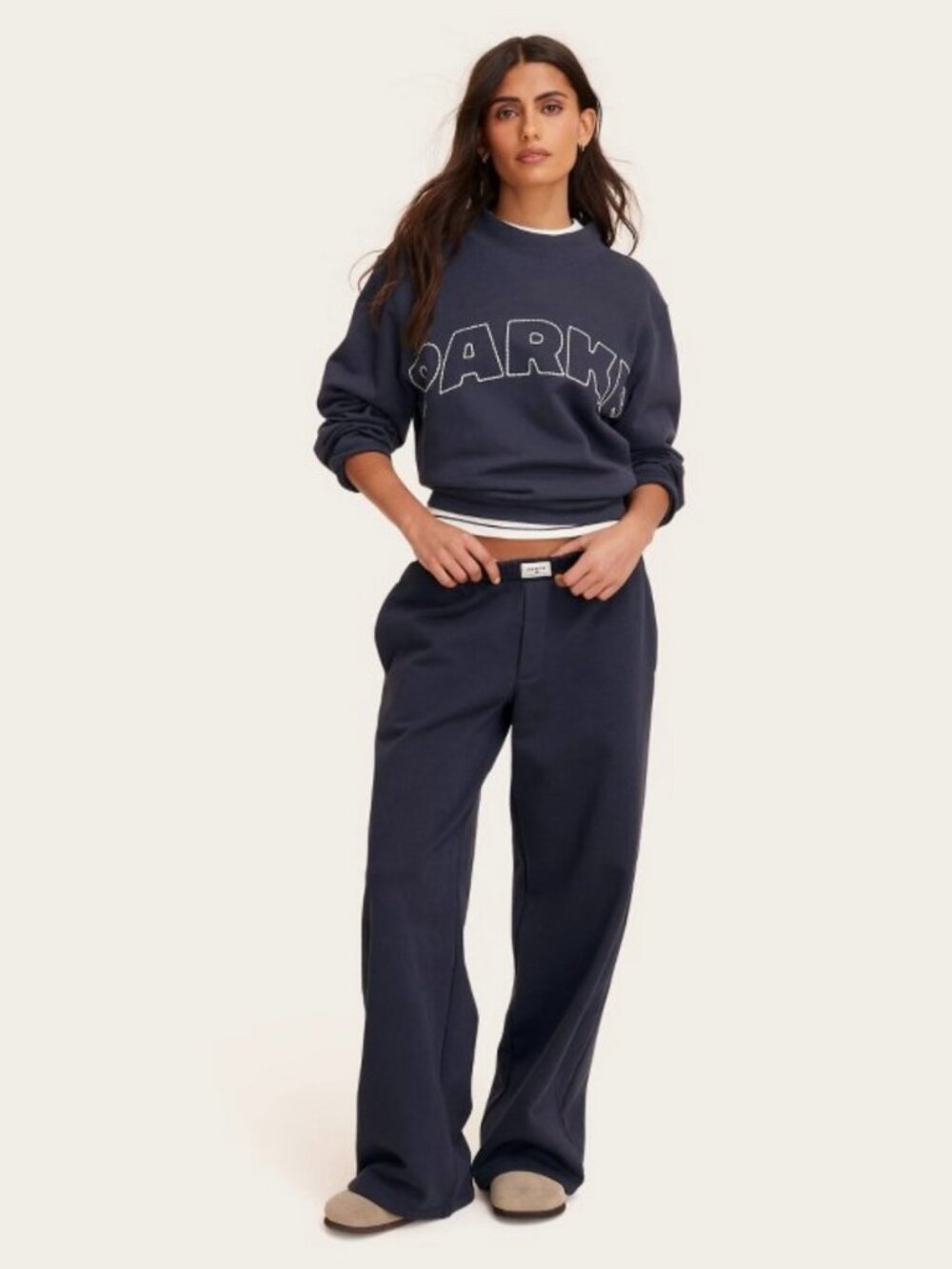 NEW Parke x Target High Rise Boxer Sweatpants Navy Blue Sz S NWT In Hand